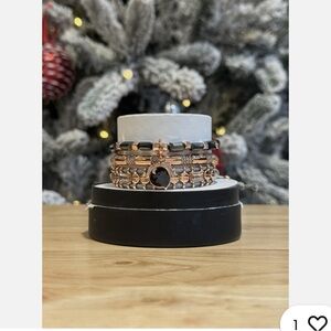 Elegant Rose Gold and Black Bracelet